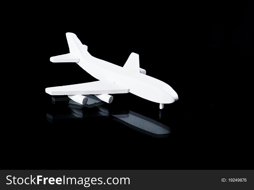 Toy airplane in white color