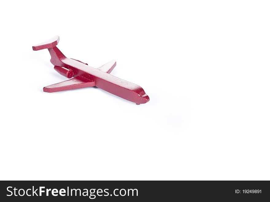 Toy airplane in red color