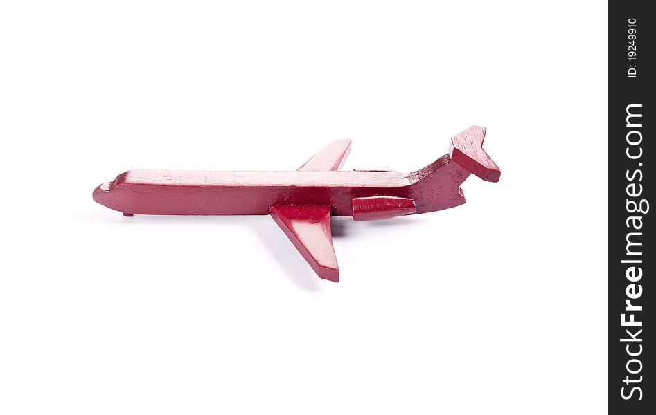 Toy airplane in red color