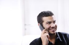 Young Man Using Telephone Royalty Free Stock Images Young Man Using Telephone Royalty Free Stock Images