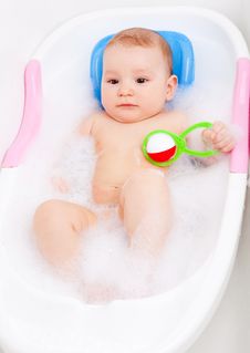 Baby Taking A Bath Royalty Free Stock Images Baby Taking A Bath Royalty Free Stock Images