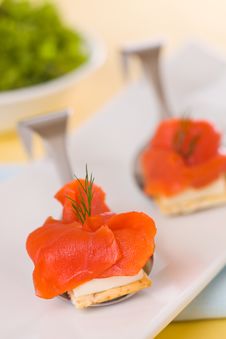 Delicacy Smoked Salmon With Cream Cheese Royalty Free Stock Image Delicacy Smoked Salmon With Cream Cheese Royalty Free Stock Image