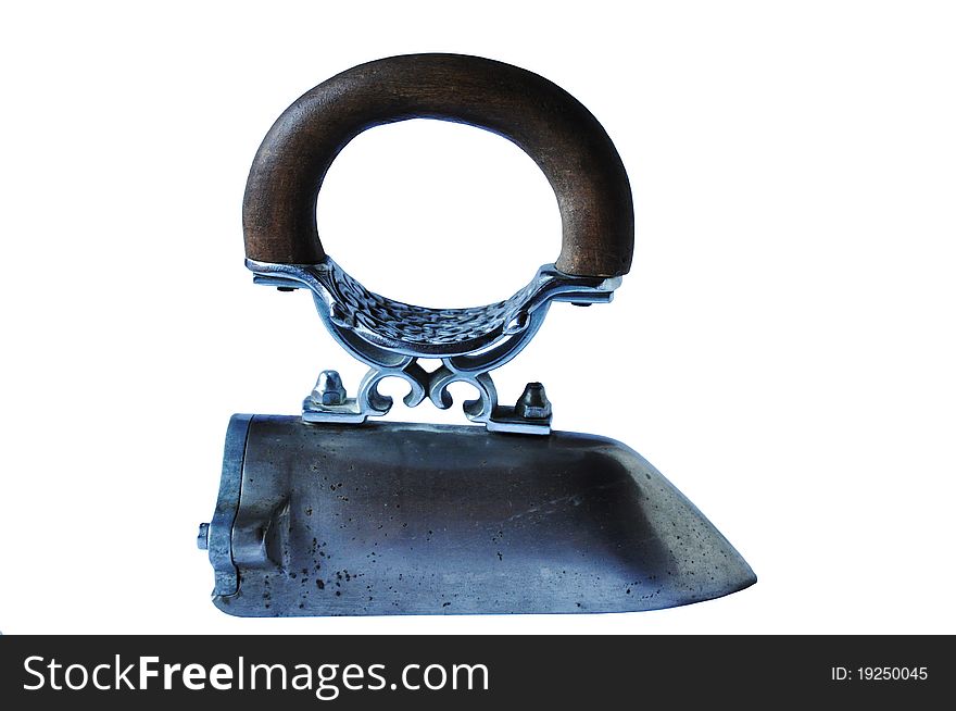 Ancient Old Iron, White Background. Ancient Old Iron, White Background
