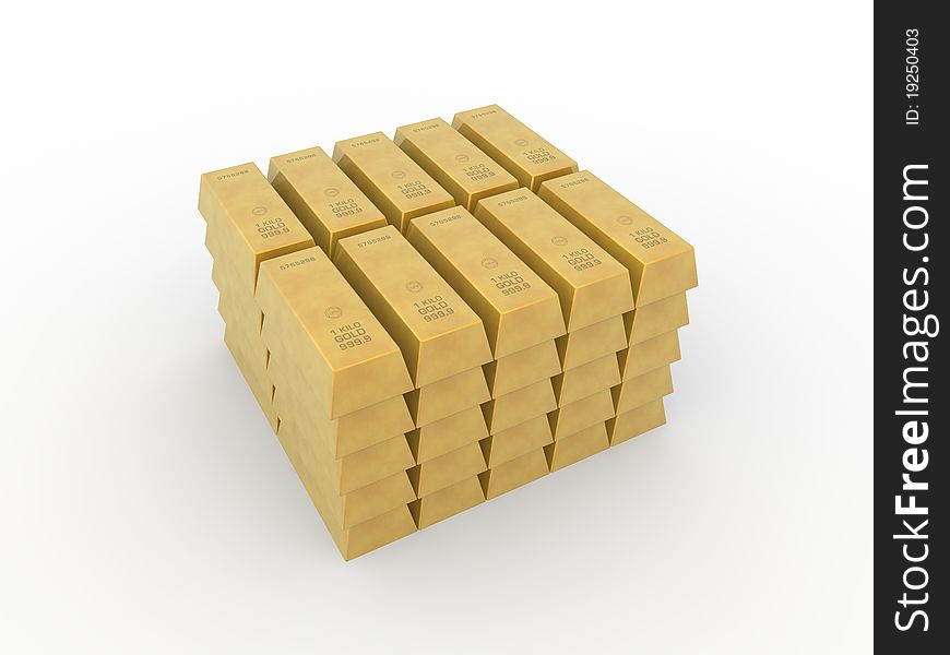 Gold concept in 3D style