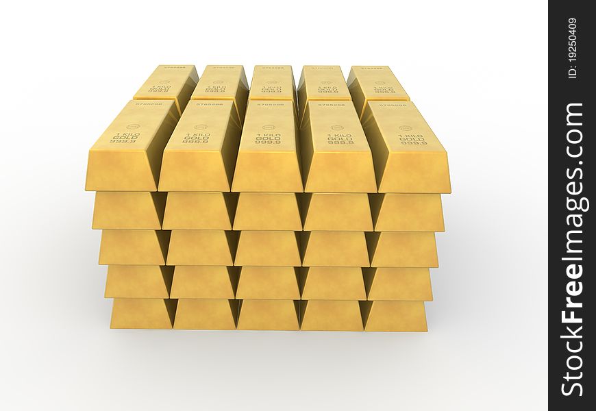 Gold concept in 3D style