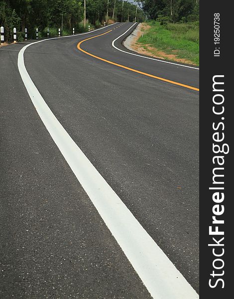 Asphalt empty street with traffic line