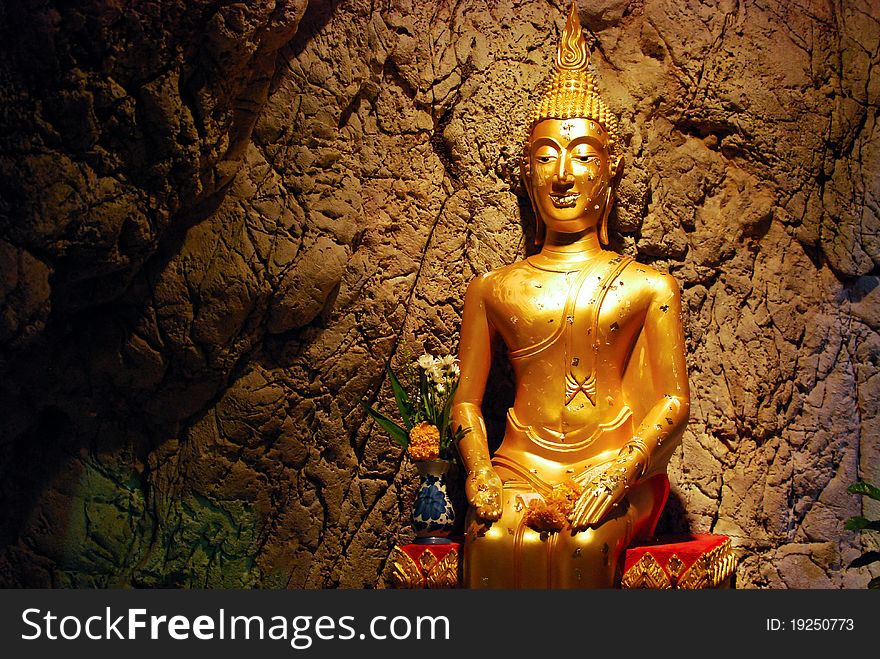 Image of Buddha in The Cave , Buddha Temple , Asia , Thailand