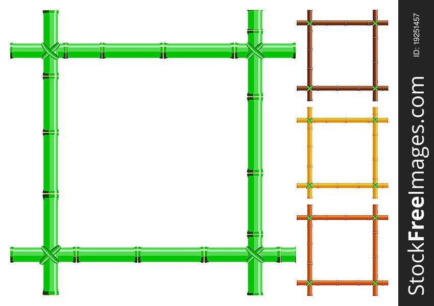 Bamboo  frames collection of the different colors. Bamboo  frames collection of the different colors