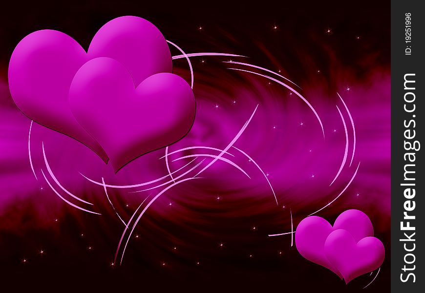 Pink heart on an abstract background