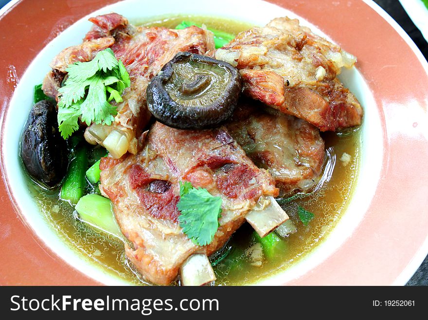 Steamed pork looks good and delicious