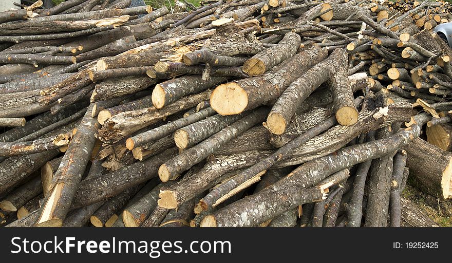 Detail of pile of wood