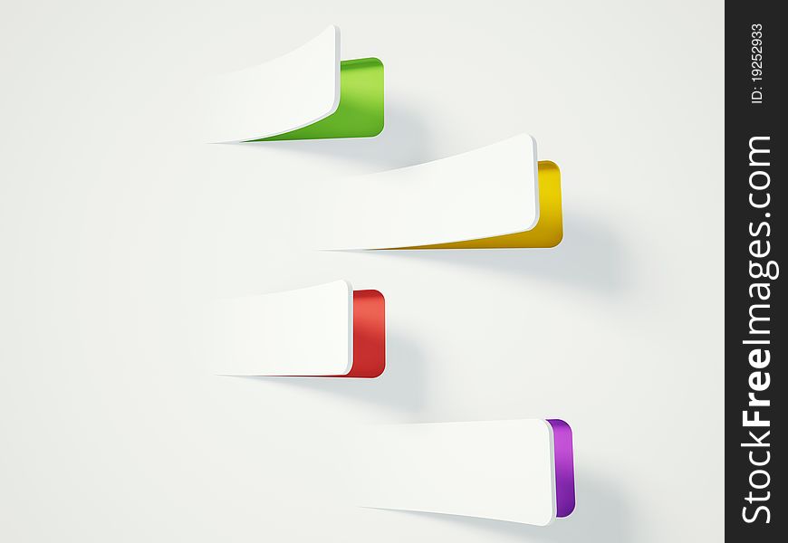 White sticky papper with color inside on white