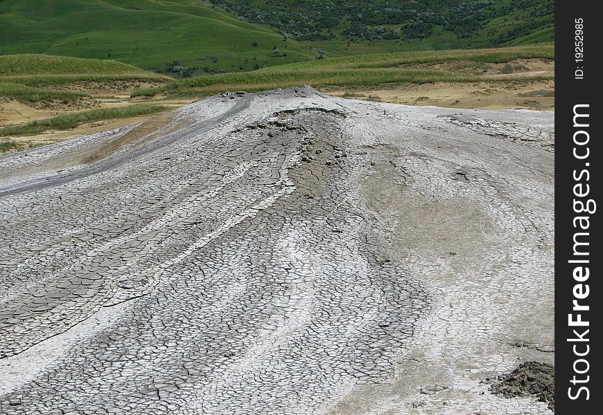 Dried mud landscape at Vulcanii noroiosi in Romania (mud volcanoes)