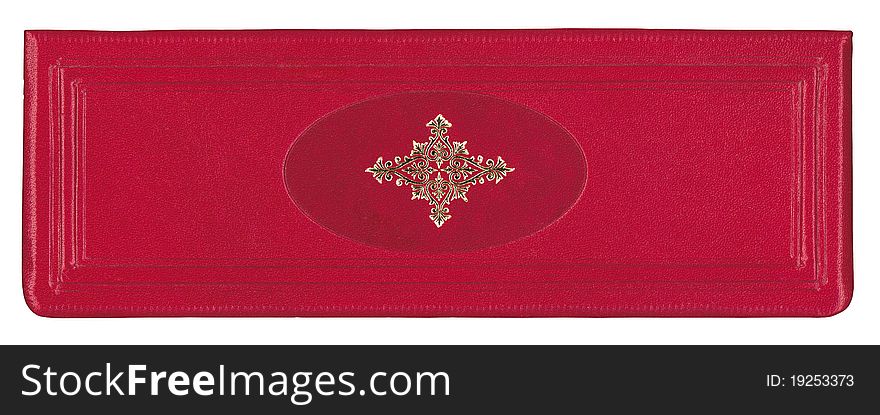 Leather cover with gold embossed pattern
