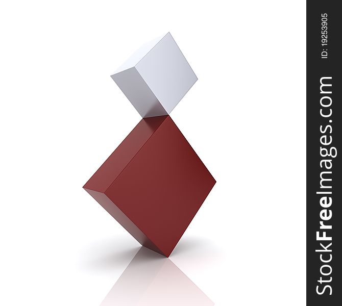 Illustration of two rhombs in concept of balance (red collection). Illustration of two rhombs in concept of balance (red collection)