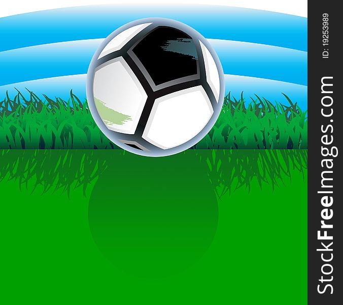 Soccer background with funny ball and grass. Soccer background with funny ball and grass.