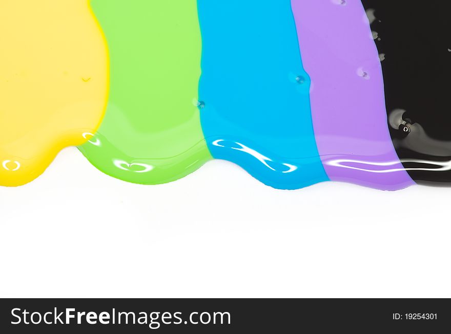 Paint dripping isolated on white