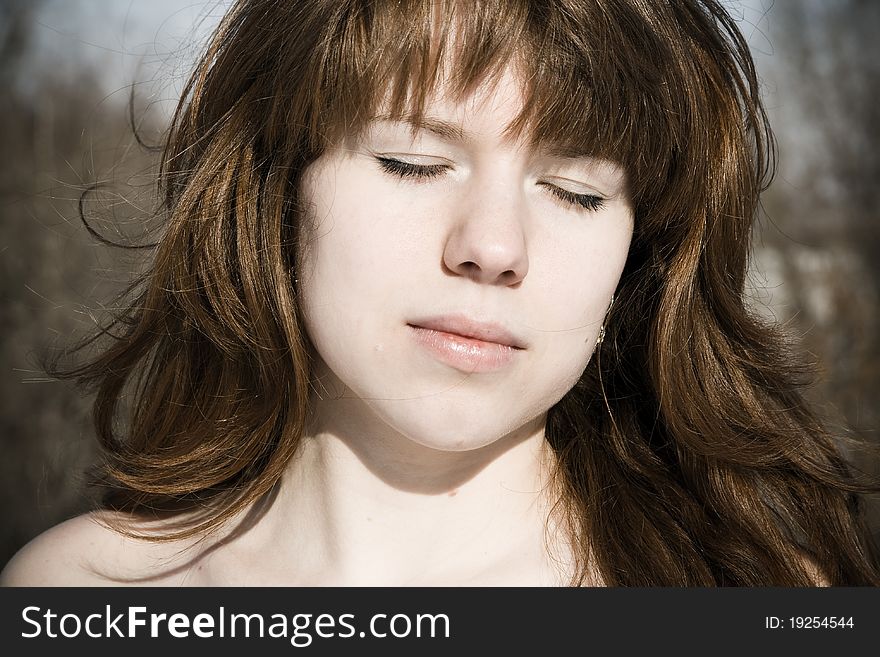 Young Woman With Closed Eye