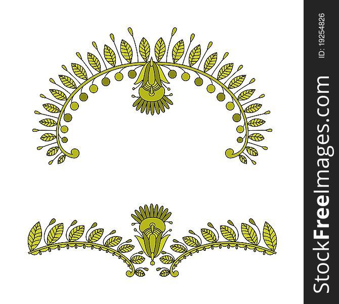 Vector green ornamental pattern for frame. Vector green ornamental pattern for frame.