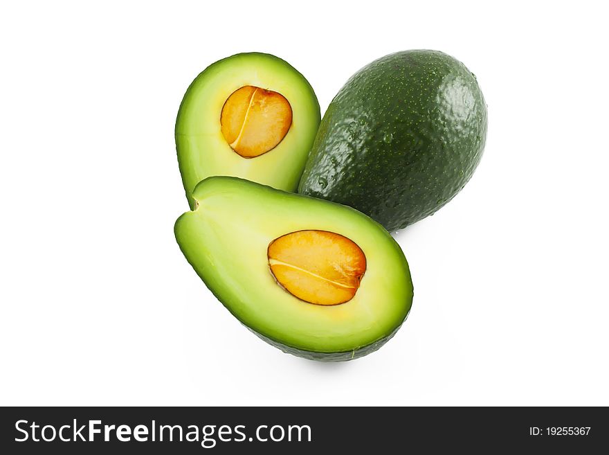 Juicy avocado isolated on a white background