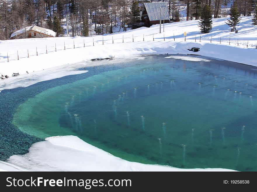 Artificial Lake In The Mountain