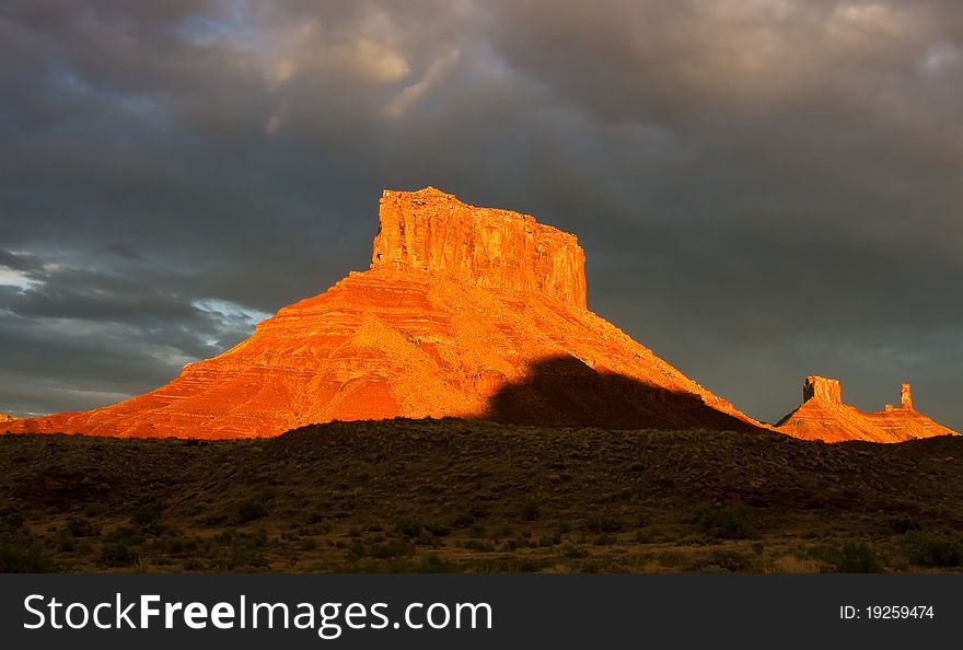 Sunset near Moab in Utah, USA. Sunset near Moab in Utah, USA.