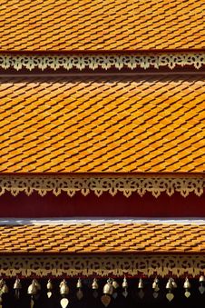 Thai Temple Roof With Bells In Northern Style Royalty Free Stock Images