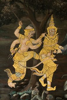 Art Thai Painting On Wall In Temple Thai Stock Images