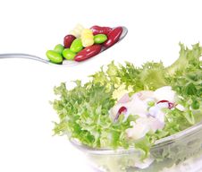 Freshness Lettuce Bean And Corn Salad Isolated Stock Photo Freshness Lettuce Bean And Corn Salad Isolated Stock Photo