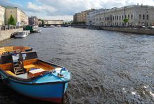 Boat On The River Neva Royalty Free Stock Images Boat On The River Neva Royalty Free Stock Images