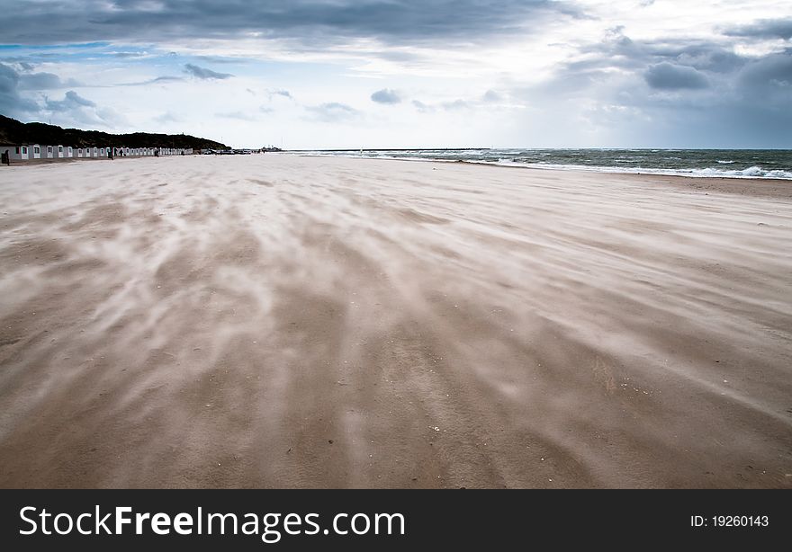 Sand Drifting Across Beach