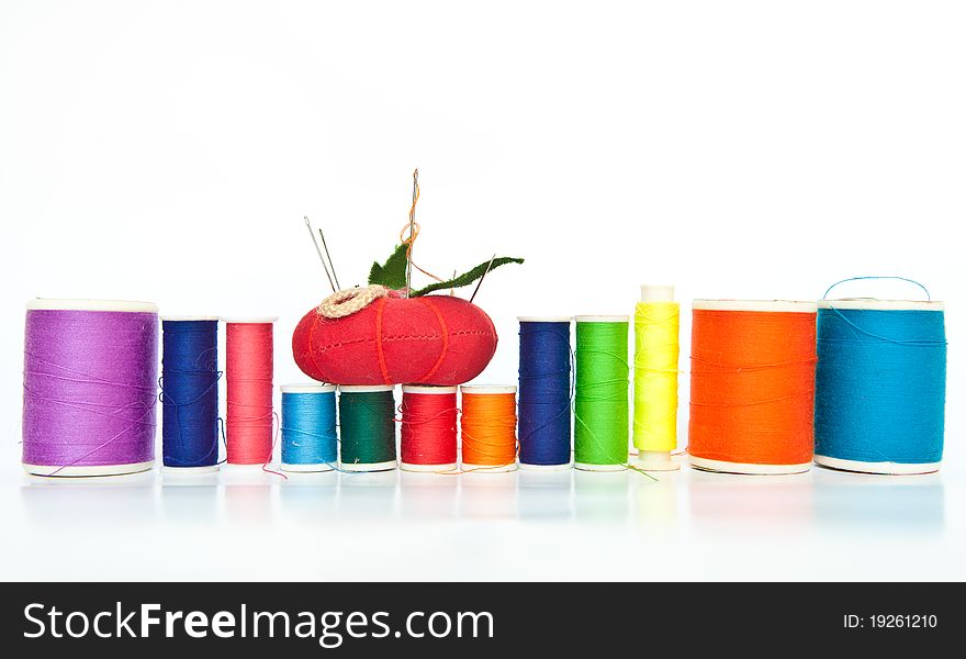 Colorful thread with pin for cloth