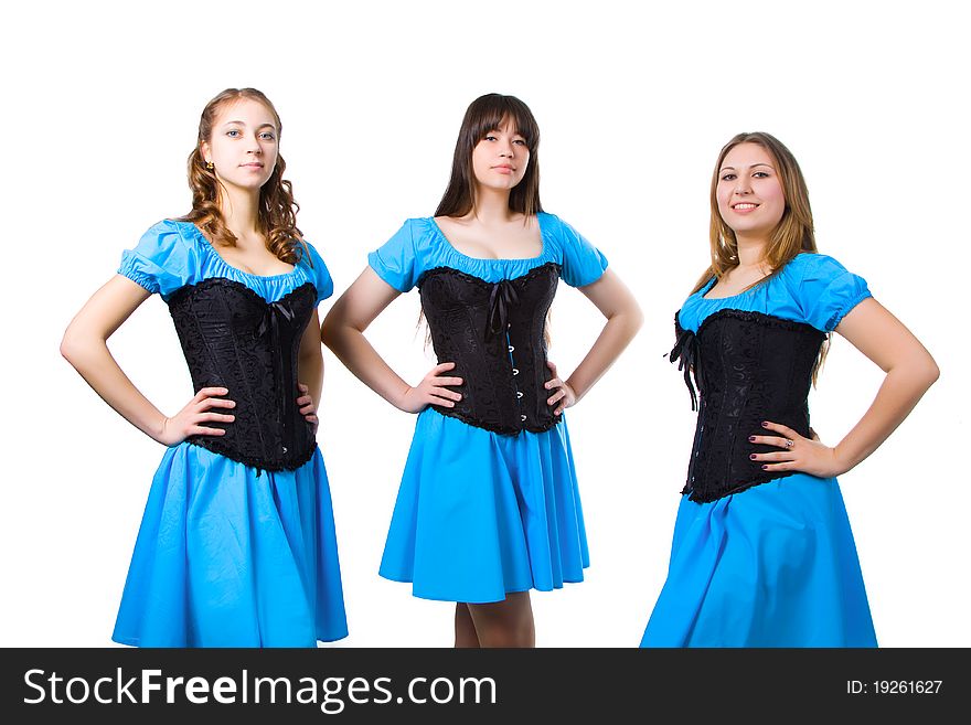 Irish girls in blue dresses. Irish girls in blue dresses