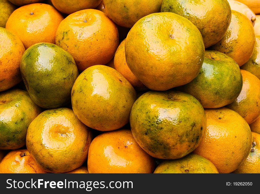 Division of orange fruit in Thailand. Division of orange fruit in Thailand