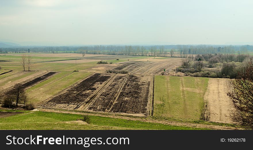 Photo of early spring fields in fen lands