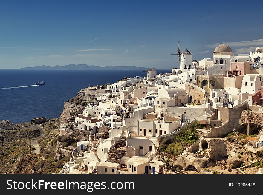 Oia (Ia) village on Santorini island. Oia (Ia) village on Santorini island.