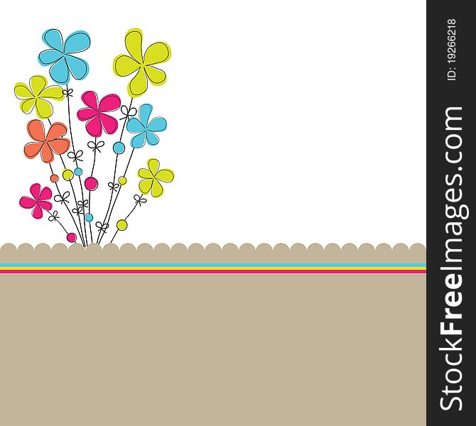 Background with flowers for you. Vector illustration. Background with flowers for you. Vector illustration