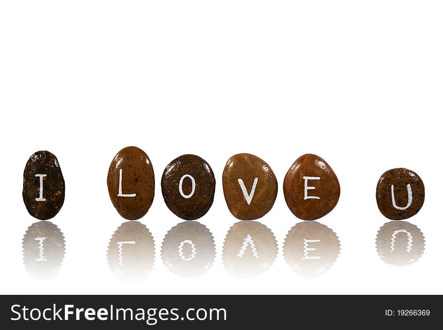 Love Message Isolated on Beautiful Stone. Love Message Isolated on Beautiful Stone