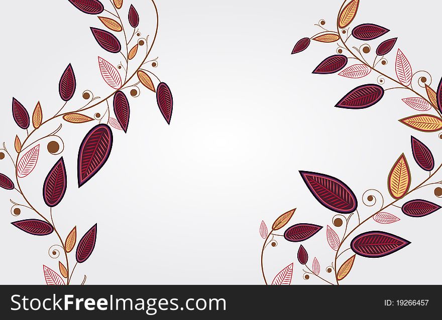 Abstract  illustration with elegance branch with leafs. Abstract  illustration with elegance branch with leafs