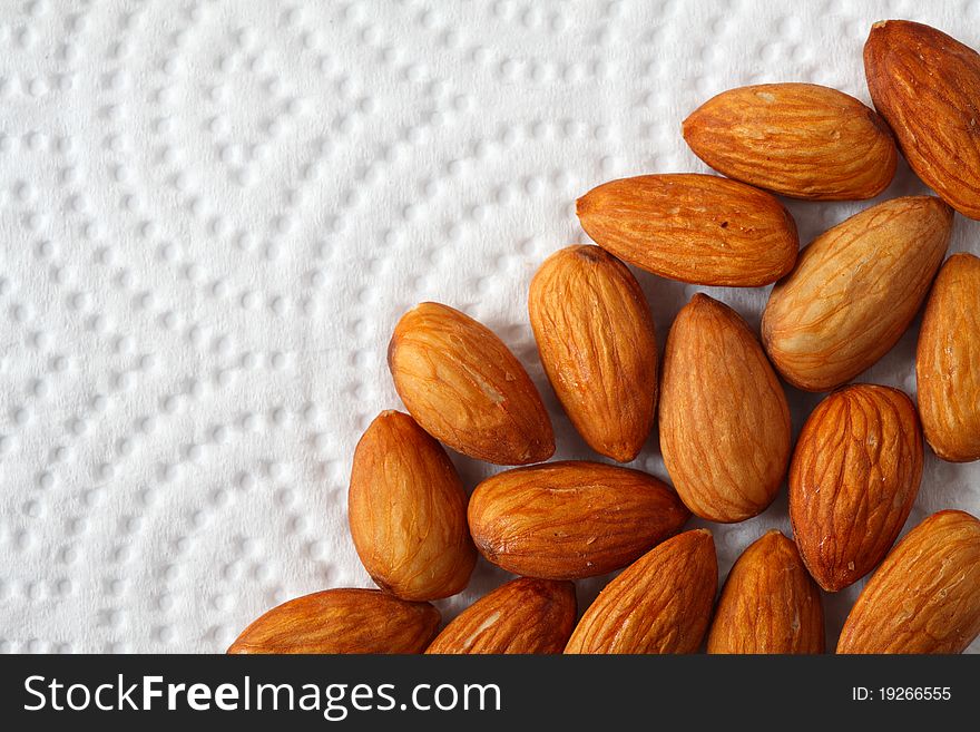 Almond for food ingredient on White Background. Almond for food ingredient on White Background