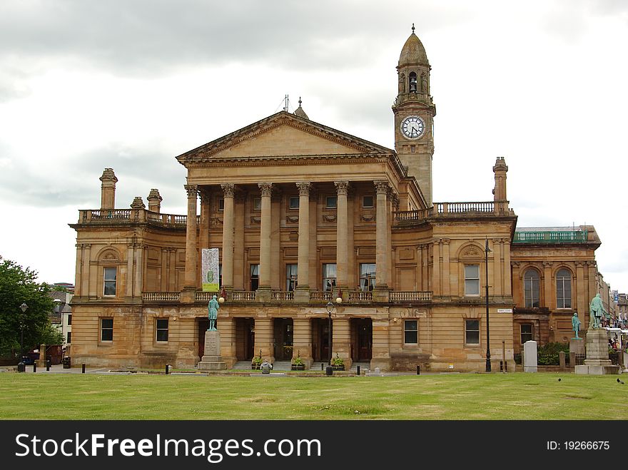 The Victorian town hall in Paisley, Scotland. The Victorian town hall in Paisley, Scotland