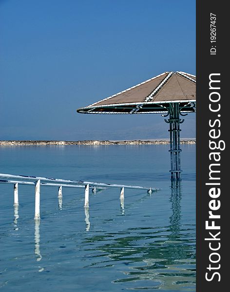 Salty Dead Sea beach, Israel