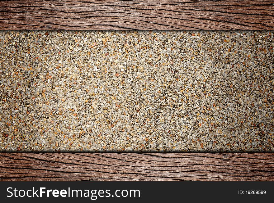 The background of floor by stone with wood. The background of floor by stone with wood