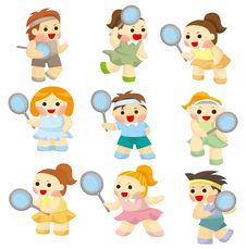 Cartoon Tennis Players Icon Royalty Free Stock Photo Cartoon Tennis Players Icon Royalty Free Stock Photo