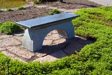 Beautiful Garden Stone Granite Seating Corner Stock Photography Beautiful Garden Stone Granite Seating Corner Stock Photography