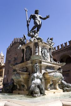 Entire View Of Fountain Of Neptune Stock Photo
