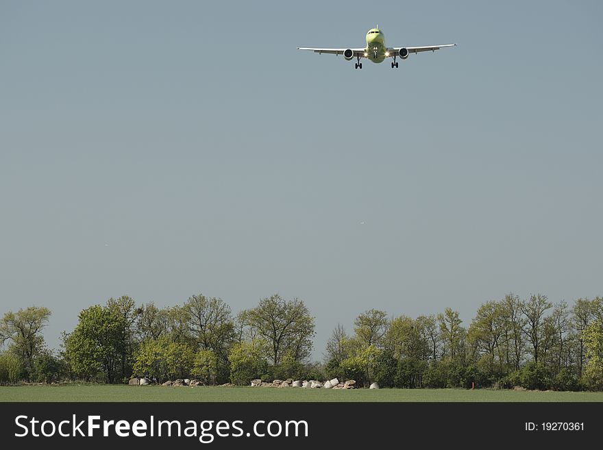 Airport is landing in Prague Airport.