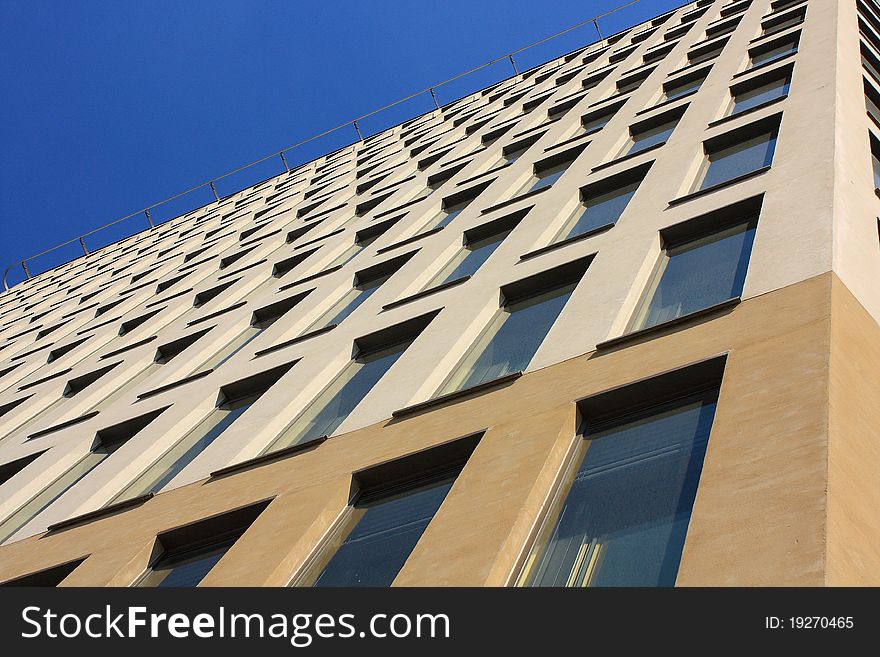 The modern building of glass and concrete in Brno