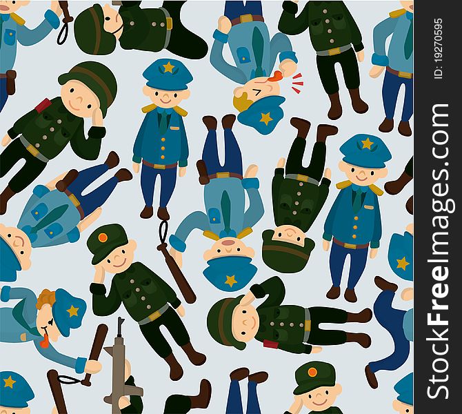 Seamless police and army pattern