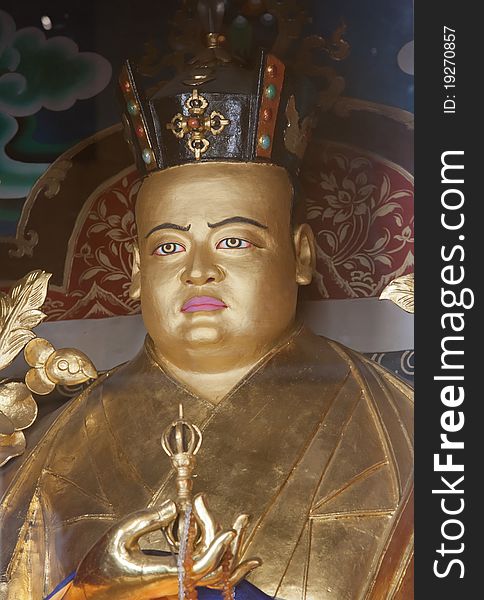Statue of XVI Karmapa in Karmaraja Maha Vihar monastery in Swayambhu, Kathmandu